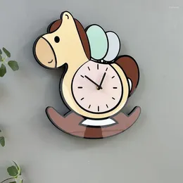 Wall Clocks Cartoon Trojan Swing Clock Living Room Children's Kindergarten Decoration Silent Creative