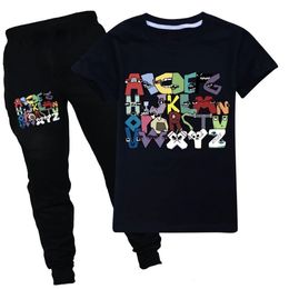 Kids Set Game Clothes T Shirts Girl Alphabet Lore Tshirt Childrens Clothing Boys Tshirtshort Pant 2Pcs Teen Girls Tops Sets 240220