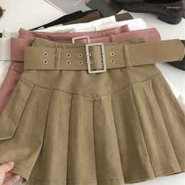Skirts Women's Korean Pleated Skirt Fashion Solid High Waisted Mini A Line Harajuku Preppy Style Casual Chic 2024