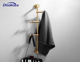 Solid Brass Coat Rack Adjustment Wall Mount Coat Hooks with 3456 Hooks for Hats Scarves Clothes Handbags Y2001088691003
