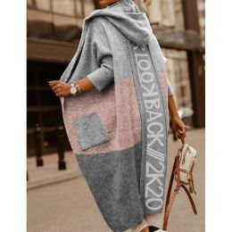 Cardigans Knit Sweater Women Cardigans Spring Autumn Winter Letter Maxi Loose Soft Coat Korean Long Knitted Jacket Cardigan Sweater