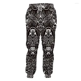 Men's Pants Y2k Harajuku Men Sweatpants 3d Full Print Purple Skulls Male Hip Hop Horror Black Long Streetwear Vintage Mediaeval Kpop