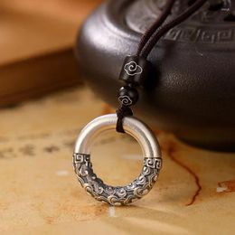 Pendant Necklaces NY Xiangyun Ping An Buckle For Men Solid Vintage Couple Fashion Personality Rope And Women