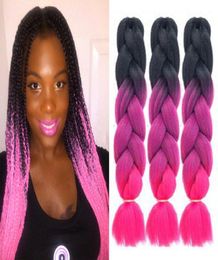 Ombre Xpression Braiding Hair Three Tone Jumbo Crochet Braids Synthetic Hairs Extensions 24 Inches Braid 100 Kanekalon WH02483171971