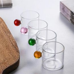 Wine Glasses Glass Cups 120ml Wood Handle For Tea Milk Jug Clear Coffee S Kitchen Mugs Heatable Jar