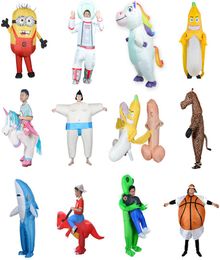 Inflated Garment T Rex Alien Sumo Pikach Minion Inflatable Dinosaur Costume Party Dress Cosplay Halloween For Adult Kids LJ25188489