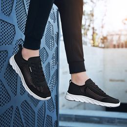 Men Women Mesh Running Shoes Soft Breathable Comfort Black White Green Grey Navy Blue Mens Trainers Sports Sneakers GAI