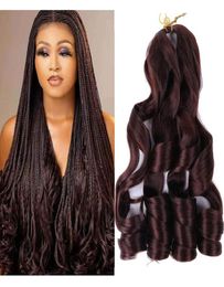 Curly Braiding Hair 22 inch New Loose Wave Crochet Pre Stretched Bouncy French Synthetic for Women Hair Extensions LS044157090