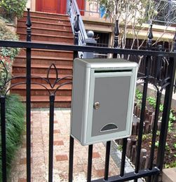 Vintage Aluminium Lockable Secure Mail Letter Post Box Mailbox Postbox for Home Garden Ornament Decor T2001172652170