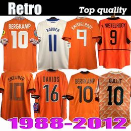 1988 Netherlands Retro Soccer Jerseys Van Basten SNEIJDER 1974 1984 1997 1998 1994 2002 BERGKAMP 96 97 98 02 Gullit Rijkaard DAVIDS Football Shirt Kids Kit