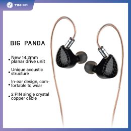 Earphones TINHIFI P1 MAX BIG PANDA 14.2mm PlanarDiaphragm Driver HiFi inEar Earphones 2PIN Detachable Cable Comfortable to Wear p1 p2