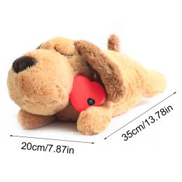 Toys Cute Heartbeat Puppy Behavioural Training Toy Plush Pet Comfortable Snuggle Anxiety Relief Sleep Aid Doll Durable Dog Drop ship