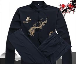 Adults Vintage Chinese Martial Arts Wing Chun Suit Tai Chi Martial Arts Clothing Set Black Red White Blue Kung Fu Uniform4093817