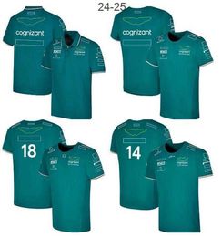 Erkek Tişörtleri Erkek Tişörtleri Moda Aston Martin 2023 F1 Takım T-Shirts İspanyol Yarış Şoförü Fernando Alonso 14 ve 18 Büyük Boyu Polo Tasarımcı Tişört