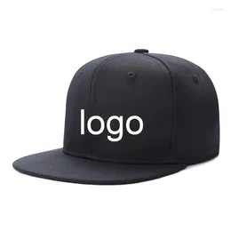 Ball Caps 2024 Flat Top Hat Baseball Cap Private Custom Logo Embroidery Stamping Korean Hip-Hop Brim