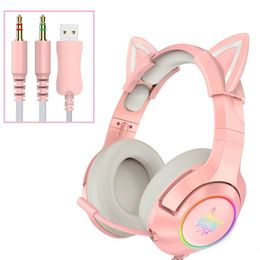 K9 Cat Ear Headworn Wired Computer Phone Internet Celebrity Live Broadcast Esports Noise Reduction Game Earphones