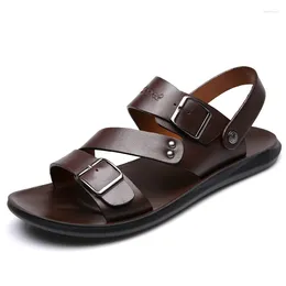 Sandals Men's Super Fibre Beach Shoes Trend Summer Style And Slippers Dual Purpose Comfortable Casual