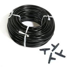 Reels 20 Metres 4/7 mm Hose + 10 Pcs Tee Connector Garden Irrigation System Accessories Wear Black 1/4 "hose Watering Pipe