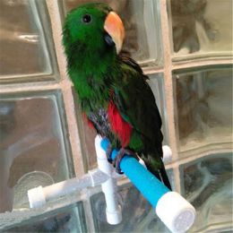 Toys Pet Parrot Bath Shower Perches Standing Platform Rack Suction Wall Cup Bird Toys Parrot Stand Stick Rack Perch For Birds Pet Toy