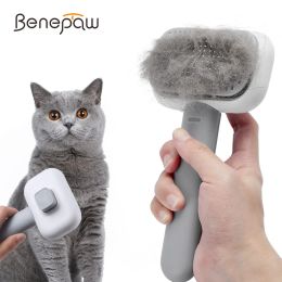 Grooming Benepaw Self Cleaning Cat Brush For Shedding Long Or Short Hair Kittens Pet Grooming Comb Removes Mats Tangles Loose Fur