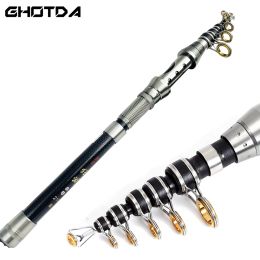 Rods 1.5m 1.8m 2.1m 2.4m Carbon Fiber Spinning Fishing Rod Telescopic Fishing Pole Pesca Super Hard Travel Portable Feeder Pole