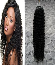 Natural Color Human hair micro ring loop hair extensions loop micro rings kinky 100g brazilian kinky curly micro bead hair extensi8945930