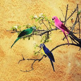 Garden Decorations Artificial Simulation Foam Bird Creative Feather Parrot Lawn Figurine Ornament Home For Wedding Decor