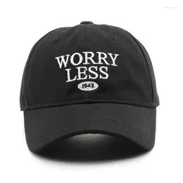 Ball Caps Women's Cap Spring Autumn Men's Letters WORRY LESS Embroidered Baseball Outdoor Snapback Travel Sun Protection Hat