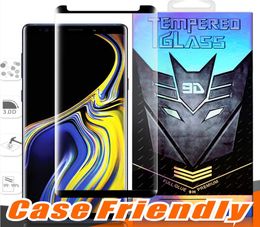 Case Friendly Full Glue Small version Tempered Glass For Samsung Galaxy Note 20 ultra10 9 8 S10 S9 Plus Edge 3D Curve Clear Screen1643377