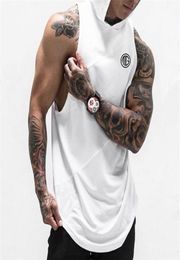 Brand Gyms Clothing Fitness Men Top with hooded Mens Bodybuilding Stringers Tank Tops workout Singlet Sleeveless Shirt Y2010159977476