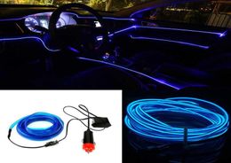 35m 12V Car LED Cold lights Flexible Neon EL Wire Auto Lamps on Light Strip Interior Lighting Decoration Strips4769026