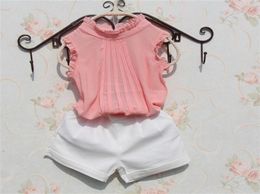 Girls White Shirt Sleeveless ChiffonTops for Teenage School Girl Solid Colour Lace Blouses Cool Shirts for Toddler Child Clothes 747347522