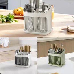 Kitchen Storage Utensil Holder Cutlery Drainer Tableware Bucket Rotary Knife Trapezoid Organiser For