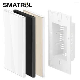 Smart Home Control SMATRUL Blank Decorative Wall Switch US Brazil Bottom Box Tempered Glass Without Wifi Touch Function Black White Gold