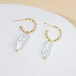 Dangle Earrings ALLME INS Irregular Freshwater Pearl For Women Gold Plated Copper Statement Earring Casual Jewellery