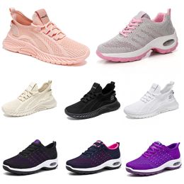 New Men Women Shoes Hiking Running Flat Shoes Soft Sole Fashion Purple White Black Comfortable Sports Color Blocking Q47 GAI GAI TR