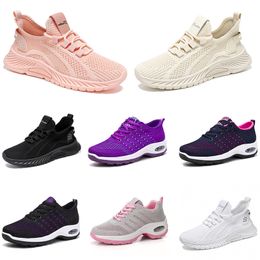 New Men Women Shoes Hiking Running Flat Shoes Soft Sole Fashion Purple White Black Comfortable Sports Color Blocking Q31 GAI