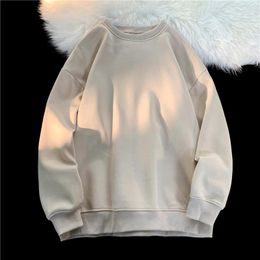 Men's Hoodies Loose Fit Pullover Sweatshirts Men Baggy O Neck Solid Color Fashion Harajuku Oversized Tops Street Hip Hop Unisex Shirt XXXXXL