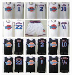 Stitched Space Jam Tune Squad Jerseys Michael 1 Bugs Twetty 13 Murray Lola Taz DDuck SHORTS halloween shirts black Road Runner9097188