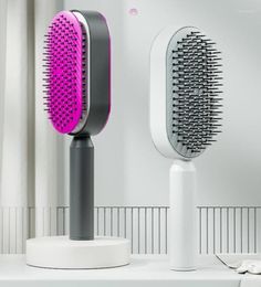 Self Cleaning Hair Brush For Women Onekey Loss Airbag Massage Scalp Comb AntiStatic Hairbrush Drop6973390