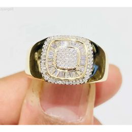 Custom Luxury Genuine Jewellery Round Baguette Cut Mens Role Moissanite Diamond Gold Moissanite Ring Men