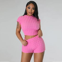 Sets 2023 Spring and summer new products sexy casual fashion sports women's suit crewneck Tshirt top hot pants shorts twopiece set