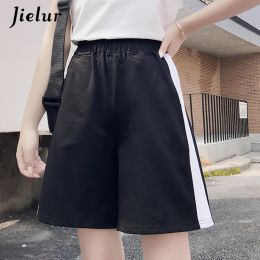 Shorts Summer Short Pants Women New Side Stripe Pant Female Elastic Waist Cool Ladies Black Sport Pants Hipster Pantaloni Donna