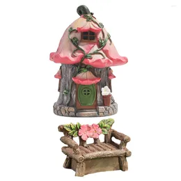 Garden Decorations Fairy House Statue Desktop Ornament Chair Decor Resin Po Prop Home Layout Simulation Chairs