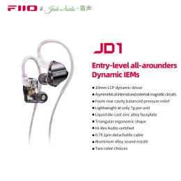 Earphones FiiO/JadeAudio JD1 High Performance Dynamic Driver HIFI Bass stereo In Ear Monitor Headphones Sport Gaming Earbuds with Mic