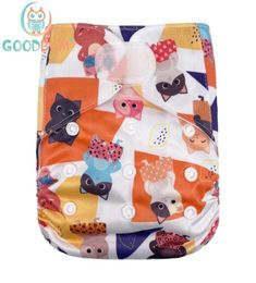 Goodbum Colourful Cat Hook Loop Cloth Diaper Washable Adjustable Nappy For 315KG Baby Diapers8336473