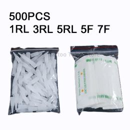 Needles Wholesale 500pcs PMU Needles + Needle Tips Disposable Sterilised 1R 3R 5R 5F 7F Tattoo needles for Permanent Makeup Eyebrow Tool