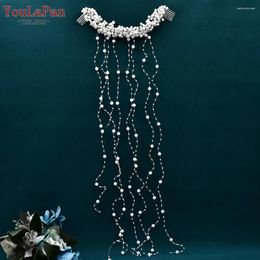 Hair Clips TOPQUEEN Simple Bride Pearl Wedding Accessories Pearls Tassel Comb Women's Dress Jewellery Decoration Headwear HP600