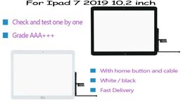 For iPad 7 102 inch A2197 A2200 A2198 Touch Screen Digitizer Glass Panel with home button and Adhesive Tape3864690