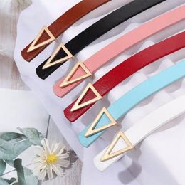 Belts Simple Vintage Female Male Unisex PU Leather Belt Accessories Triangle Waistband Width